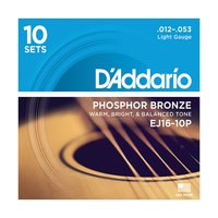 Cordes DAddario EJ16-10P Phosphor Bronze - Pack de 10...