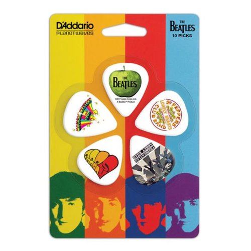 DAddario 1CWH6-10B3 Beatles Albums Plektren, 10er Pack