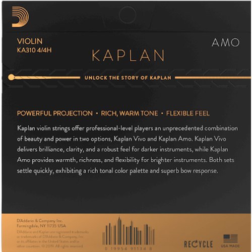 Juego de cuerdas para violn DAddario KA310 4/4H Kaplan Amo Heavy