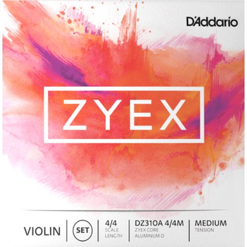 DAddario DZ310S 4/4M Zyex Violinen-Saitensatz mit Silber (D) Medium Tension